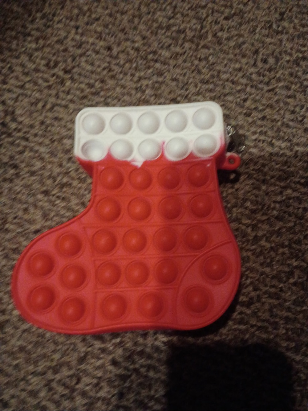 Kids Red and White Silicone Pop-It Stocking Toy - Unbranded